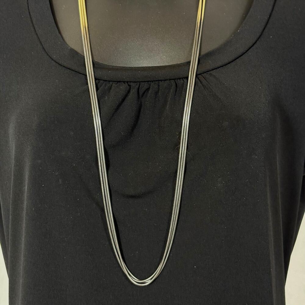 Silpada Cascading Colorblock Two-Toned Gold & Silver Tone Necklace 36" K&R - Picture 4 of 6